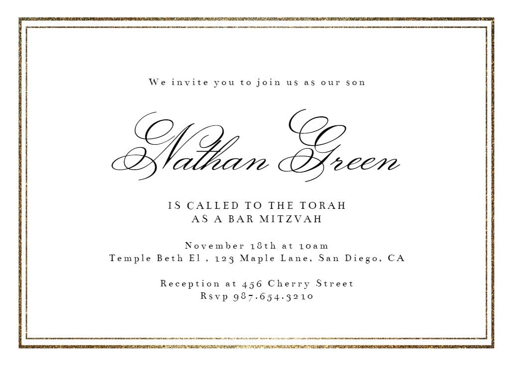 Classy - bar & bat mitzvah invitation